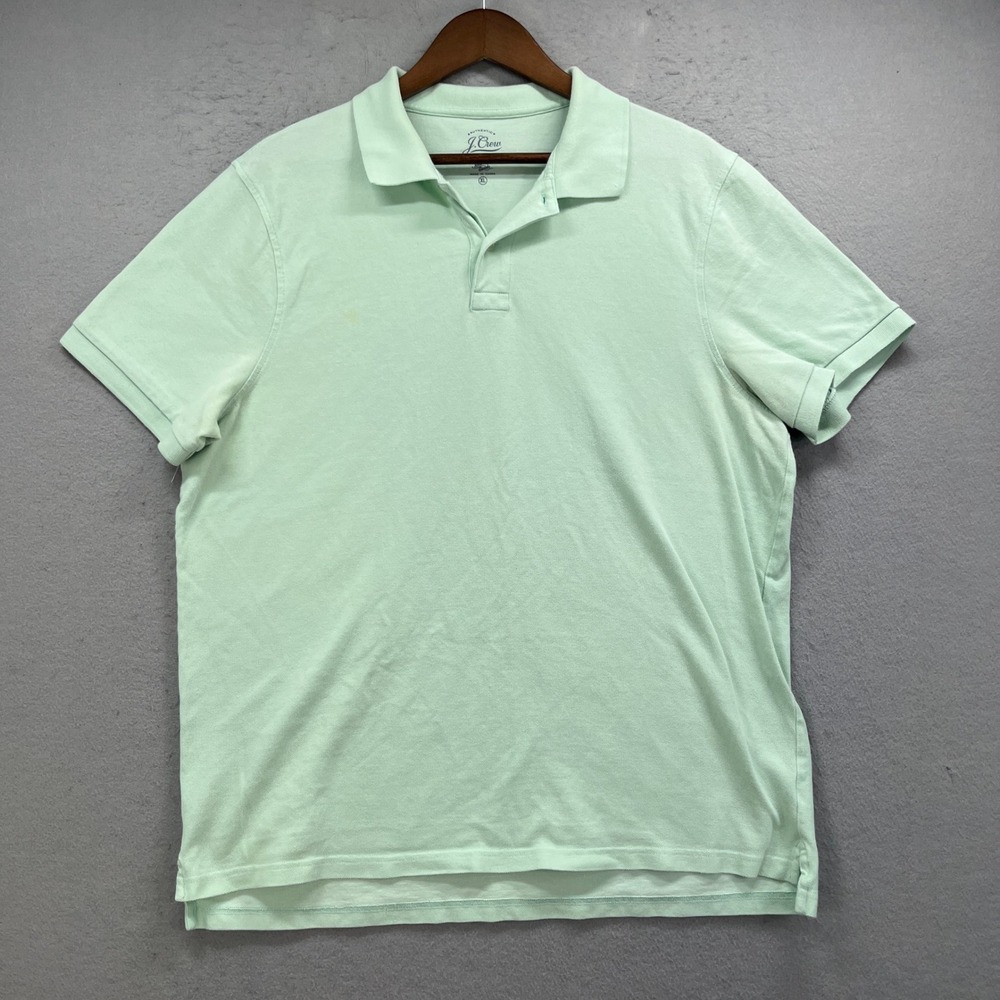 J Crew Polo Shirt Mens XL Green Classic Pique Short Sleeve Casual Preppy Golf